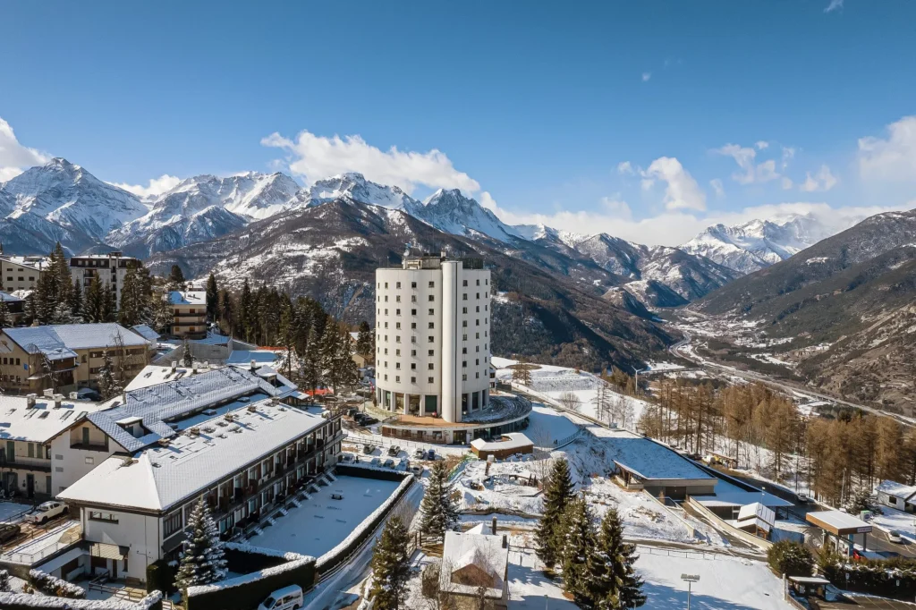 Above view of Sauze d'Oulx mountain village