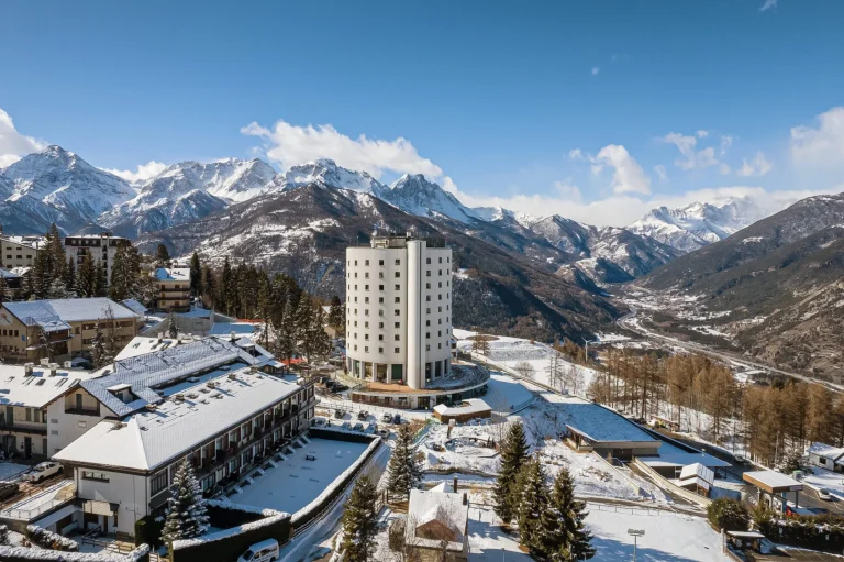 Above view of Sauze d'Oulx mountain village
