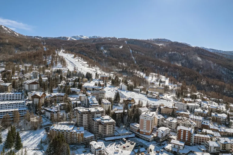 Above view of Sauze d'Oulx mountain village