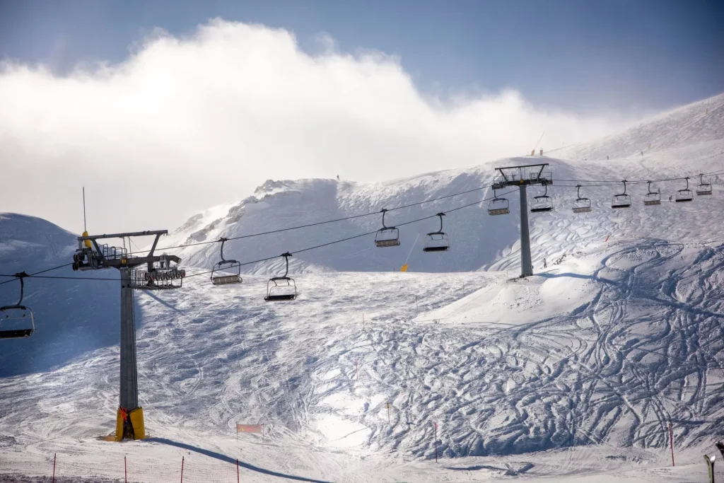Ski lift at resort in La Thuile Italy