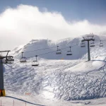 Ski lift at resort in La Thuile Italy