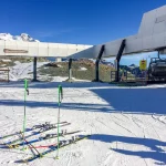 Ski slopes in the alpine ski resort of Monte Rosa, Alps region, Italy