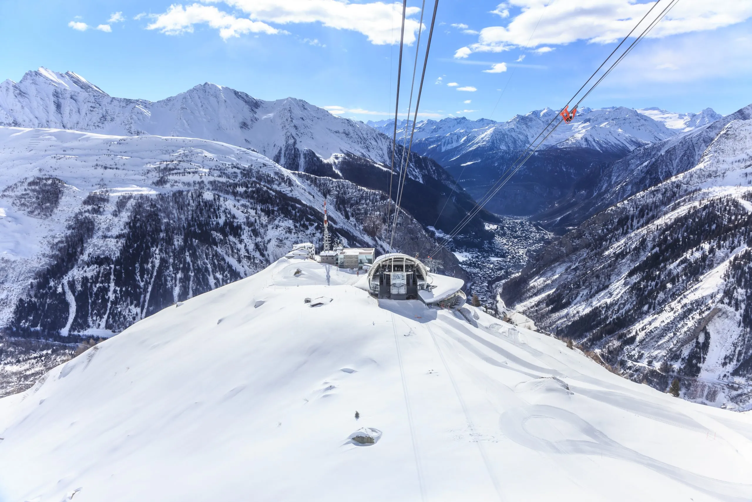 Winter landscape in Alps, Courmayeur, Aosta Valley