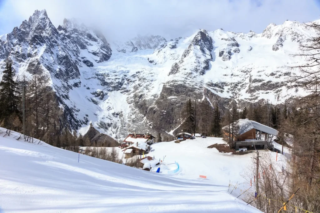 Winter landscape in Alps, Courmayeur