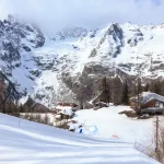 Winter landscape in Alps, Courmayeur