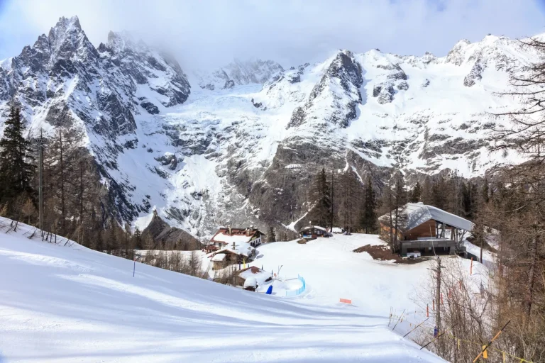 Winter landscape in Alps, Courmayeur